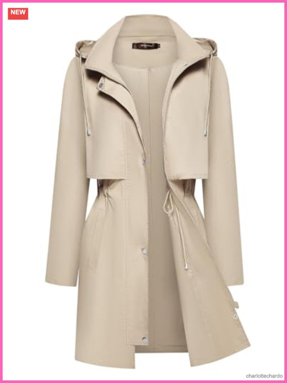 Women Lightweight Hooded Rain Jacket Waterproof Windbreaker Travel